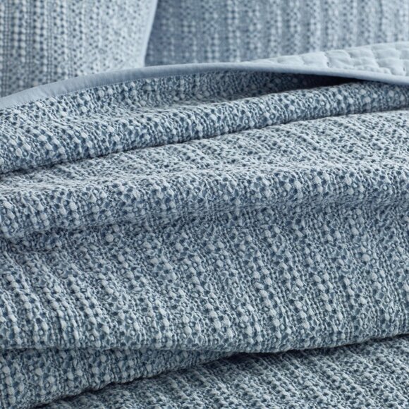 BRAND NEW Pottery Barn Honeycomb Cotton (1) KING Sham~Chambray Blue - Picture 4 of 7